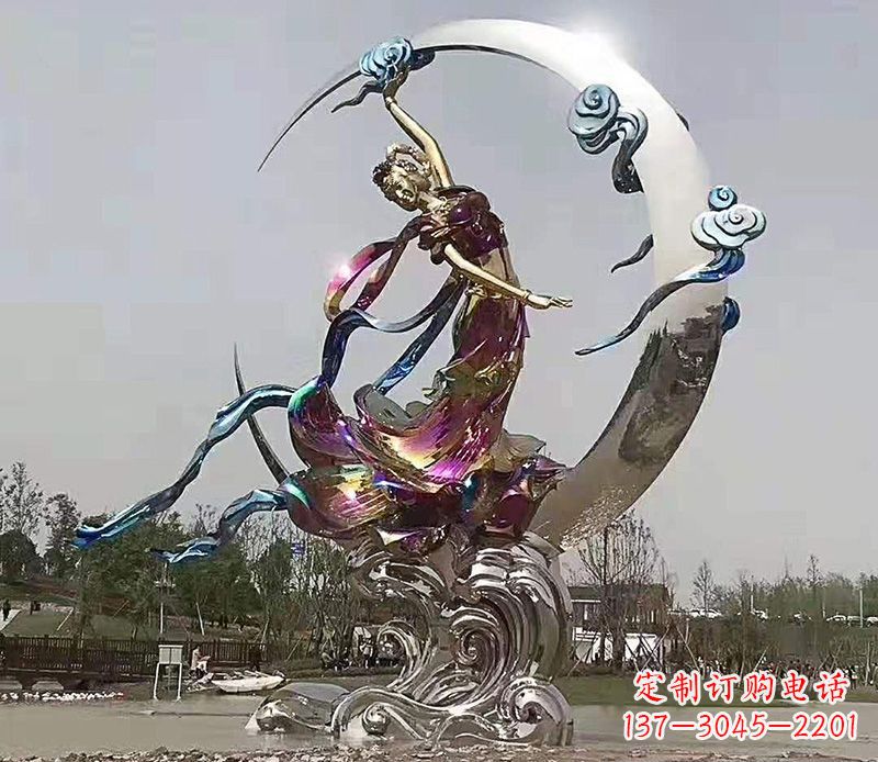 湖南不锈钢嫦娥奔月雕塑 (2)