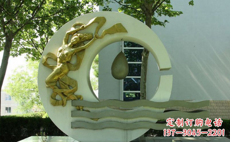 湖南不锈钢嫦娥奔月景观雕塑