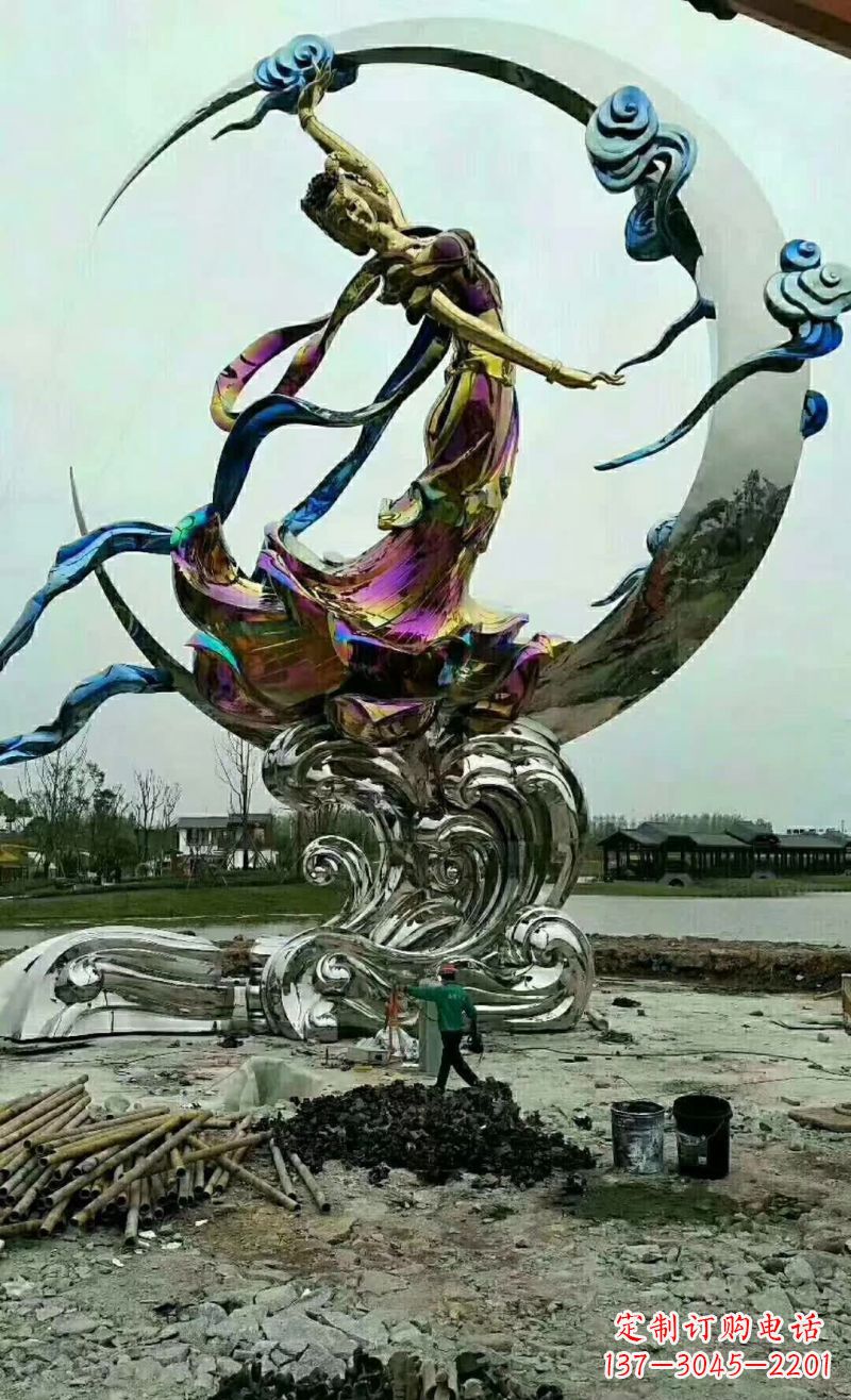 湖南不锈钢嫦娥奔月雕塑1