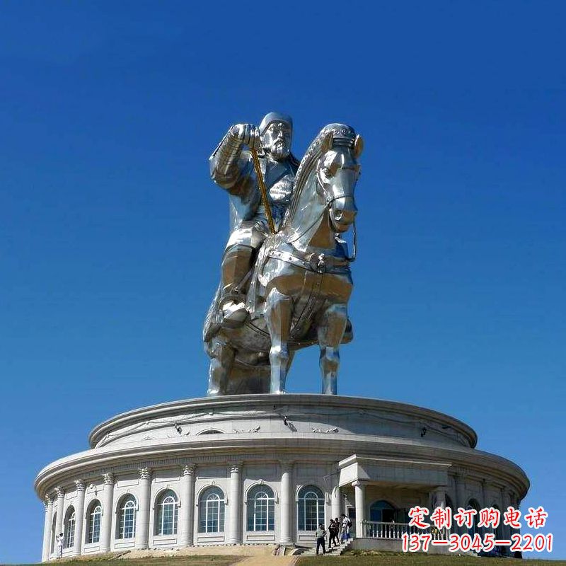湖南不锈钢成吉思汗雕像-大型景区景点广场人物雕塑