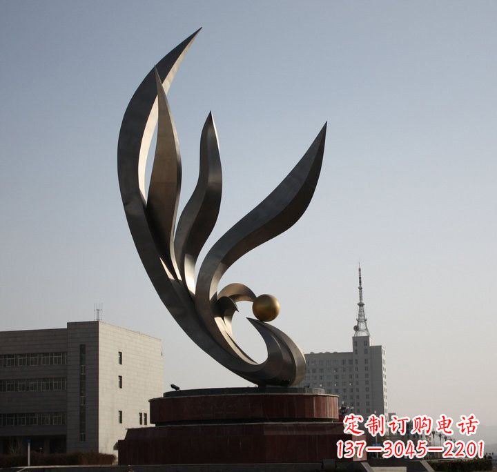 湖南不锈钢城市抽象凤凰雕塑222