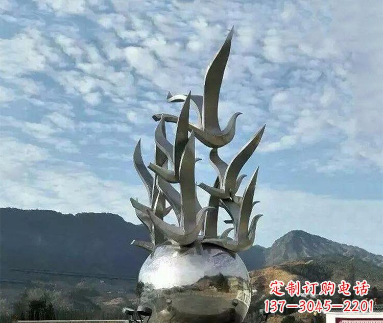 湖南不锈钢城市抽象和平鸽地球雕塑