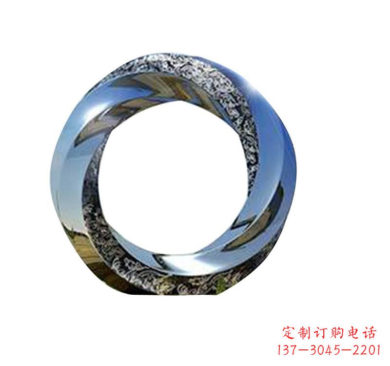 湖南不锈钢城市抽象圆环雕塑