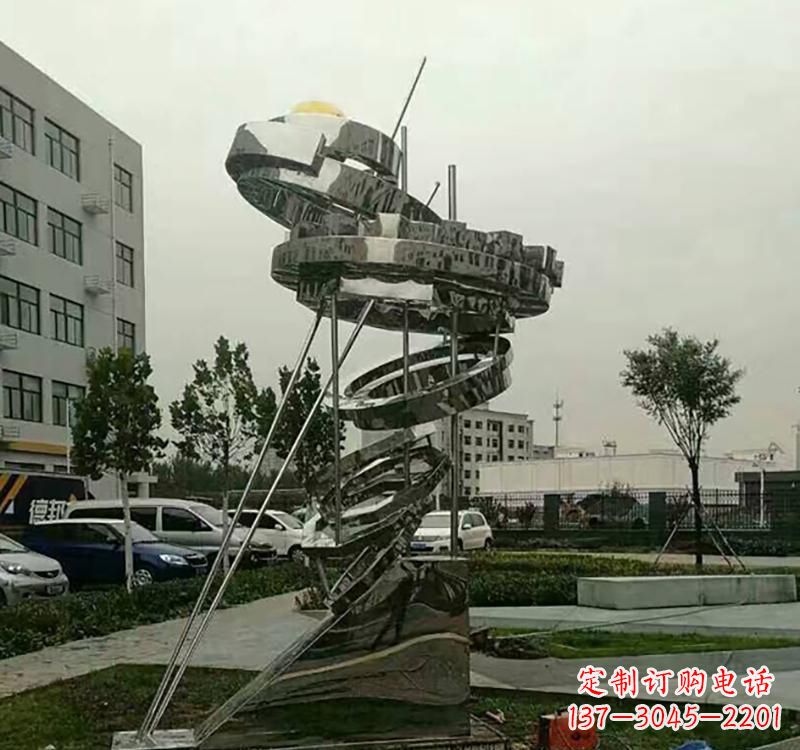 湖南不锈钢城市创意大型戒指雕塑