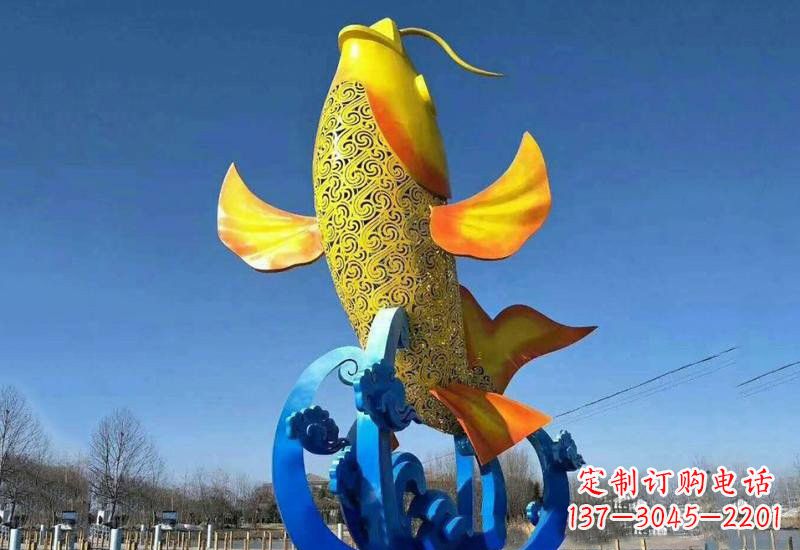 湖南不锈钢城市大型鲤鱼雕塑
