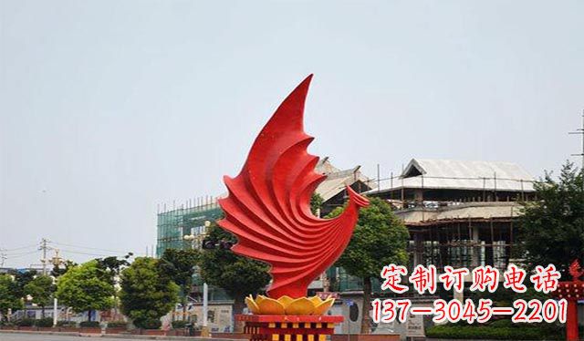 湖南不锈钢城市凤凰摆件