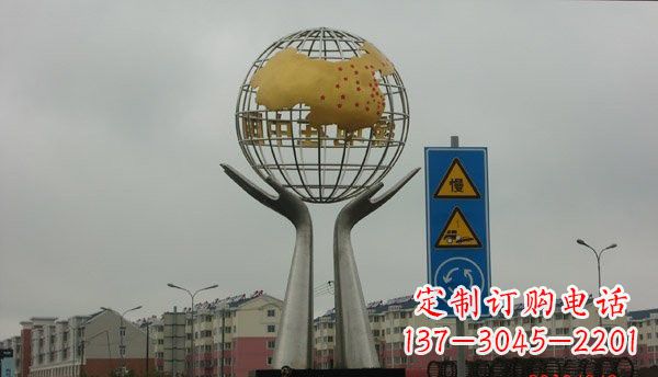 湖南不锈钢城市景观手捧地球雕塑
