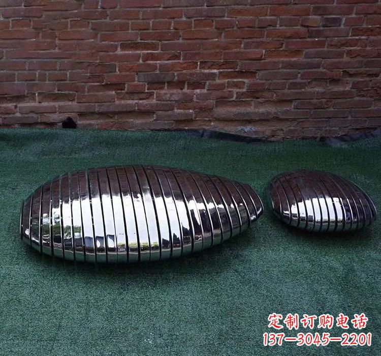 湖南不锈钢城市镜面鹅卵石雕塑