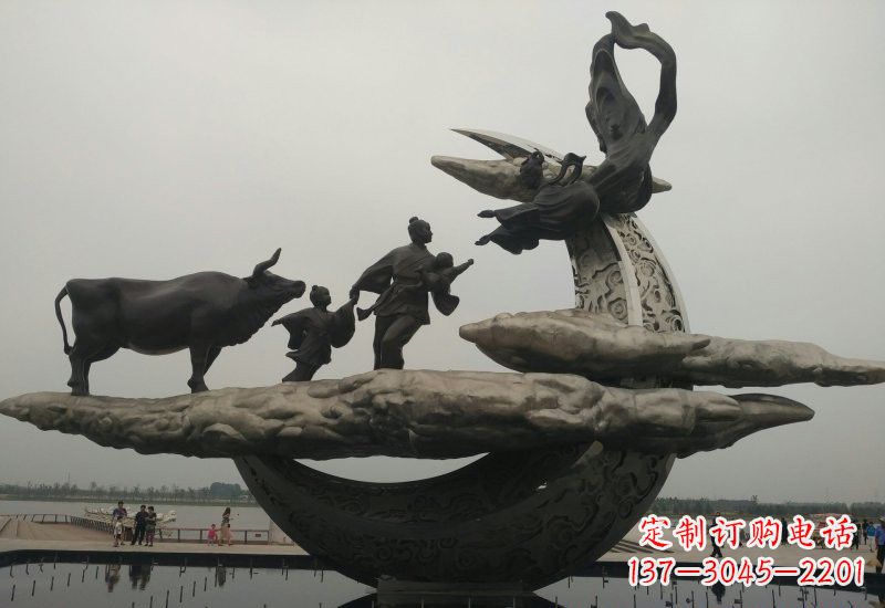 湖南不锈钢城市牛郎织女雕塑