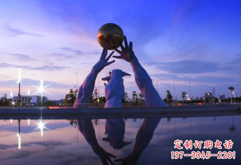 湖南不锈钢城市手托地球雕塑