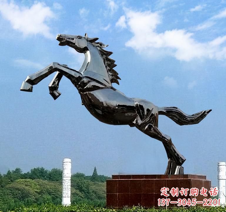 湖南不锈钢城市艺术奔马雕塑