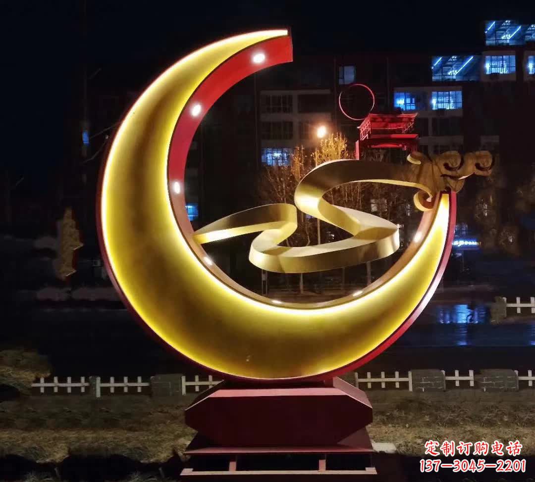 湖南不锈钢城市月亮雕塑1