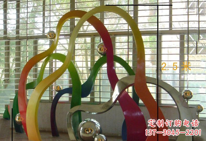湖南不锈钢抽象彩色假山雕塑
