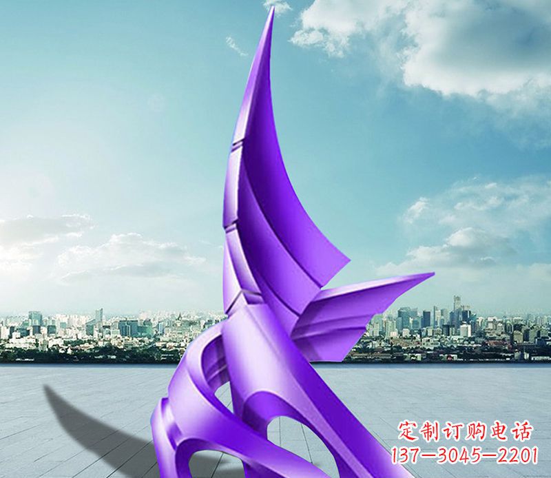 湖南不锈钢抽象船帆雕塑 (2)