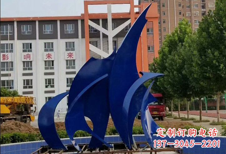 湖南不锈钢抽象船帆雕塑