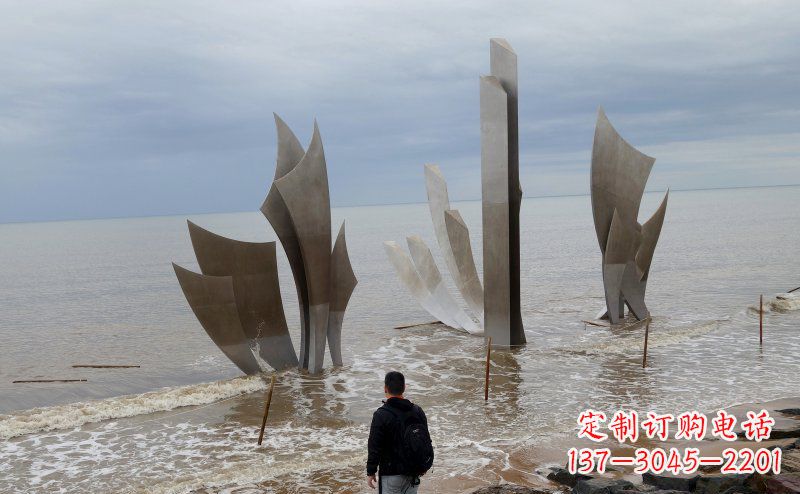 湖南不锈钢抽象船帆海边景观雕塑