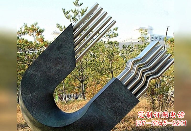 湖南不锈钢抽象磁铁雕塑
