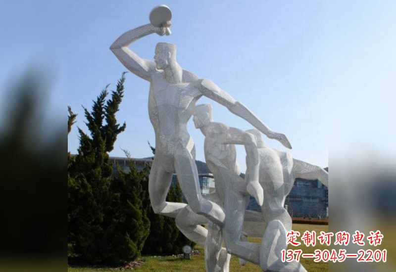 湖南不锈钢抽象打乒乓球人物雕塑
