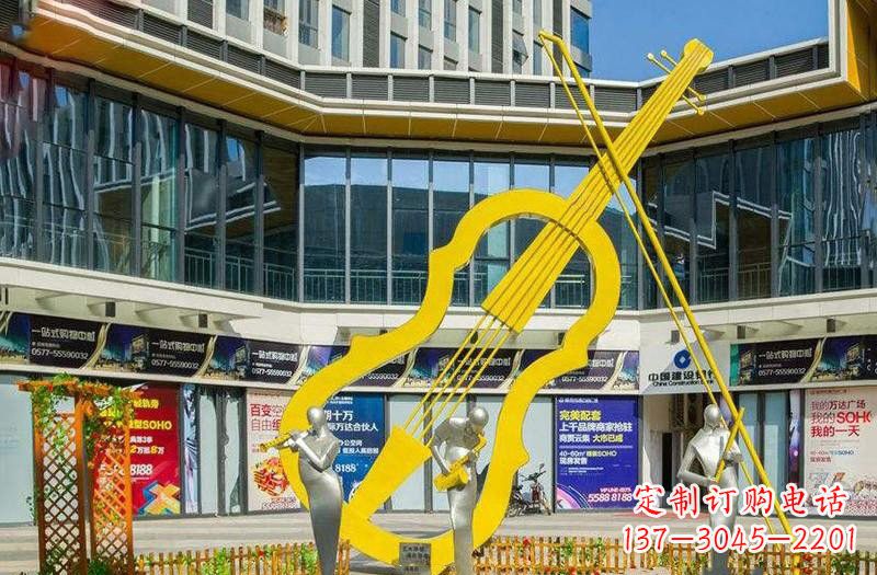 湖南不锈钢抽象大提琴雕塑