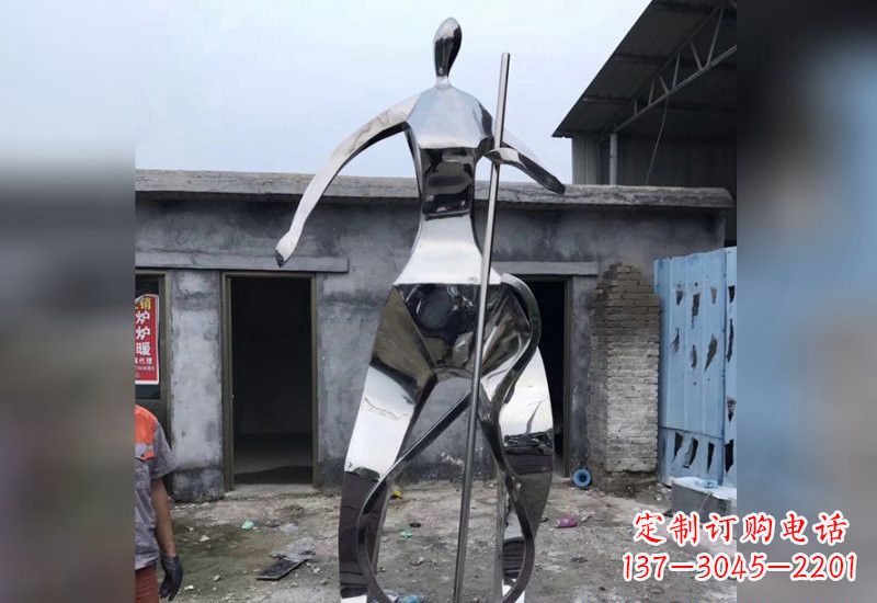 湖南不锈钢抽象大提琴人物雕塑