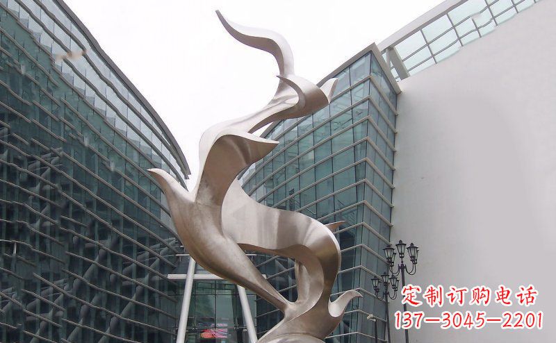 湖南不锈钢抽象大雁鸽子雕塑