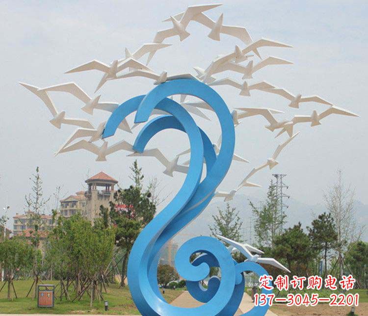 湖南不锈钢抽象大雁雕塑1