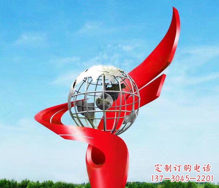 湖南不锈钢抽象地球雕塑 (2)