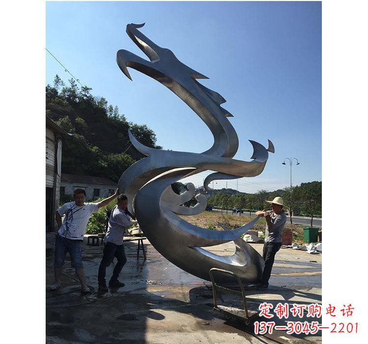 湖南不锈钢抽象动物龙雕塑