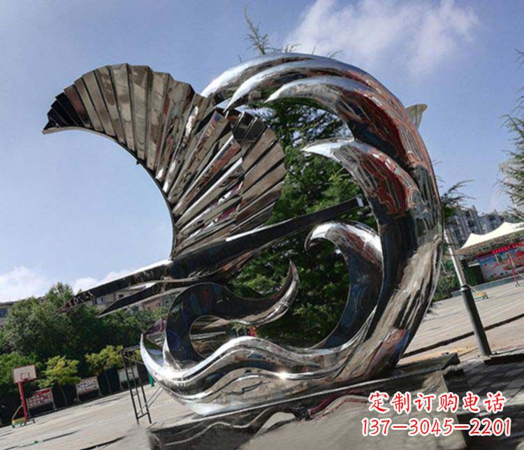 湖南不锈钢抽象帆船雕塑1