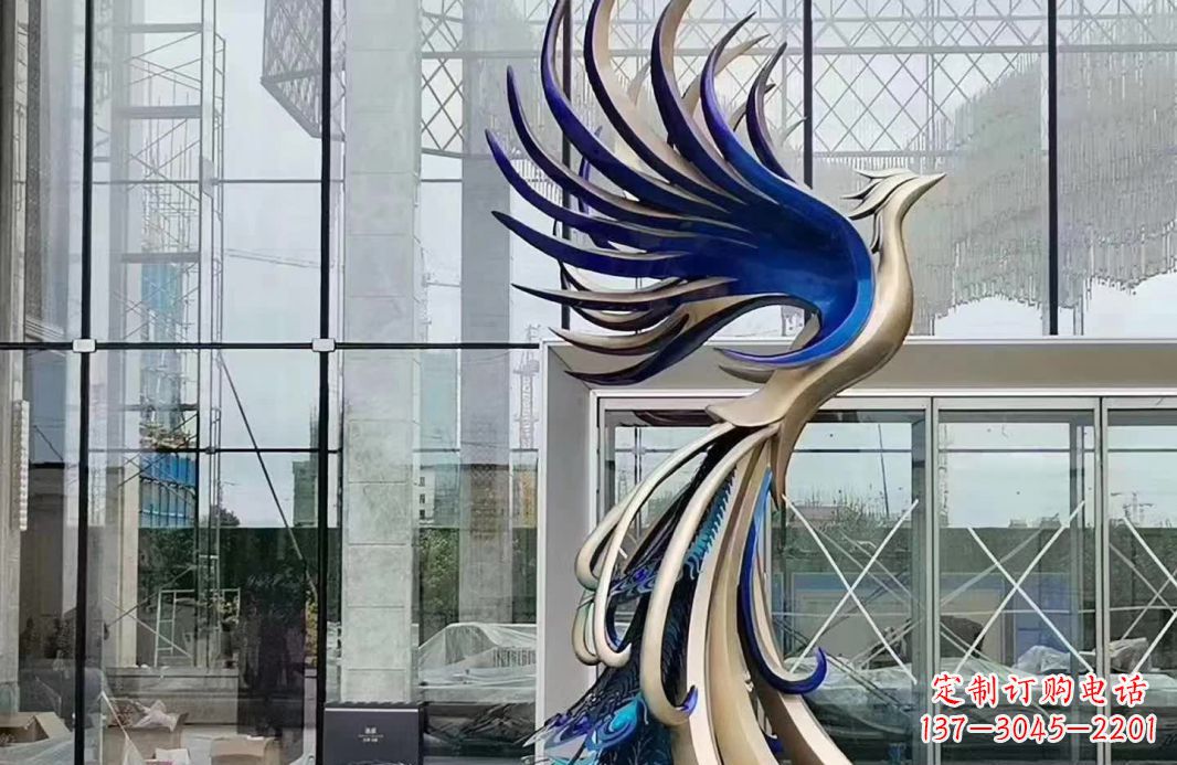 湖南不锈钢抽象飞翔凤凰雕塑