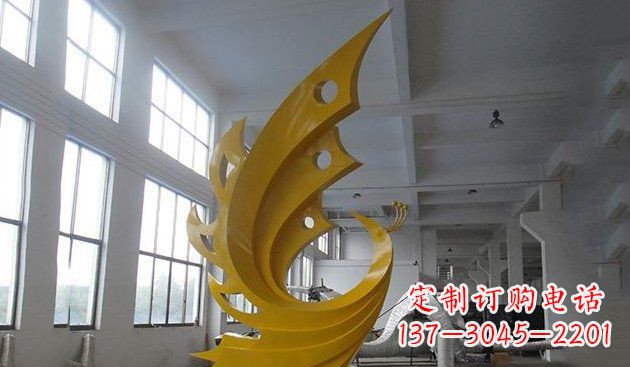 湖南不锈钢抽象凤凰雕塑 (3)