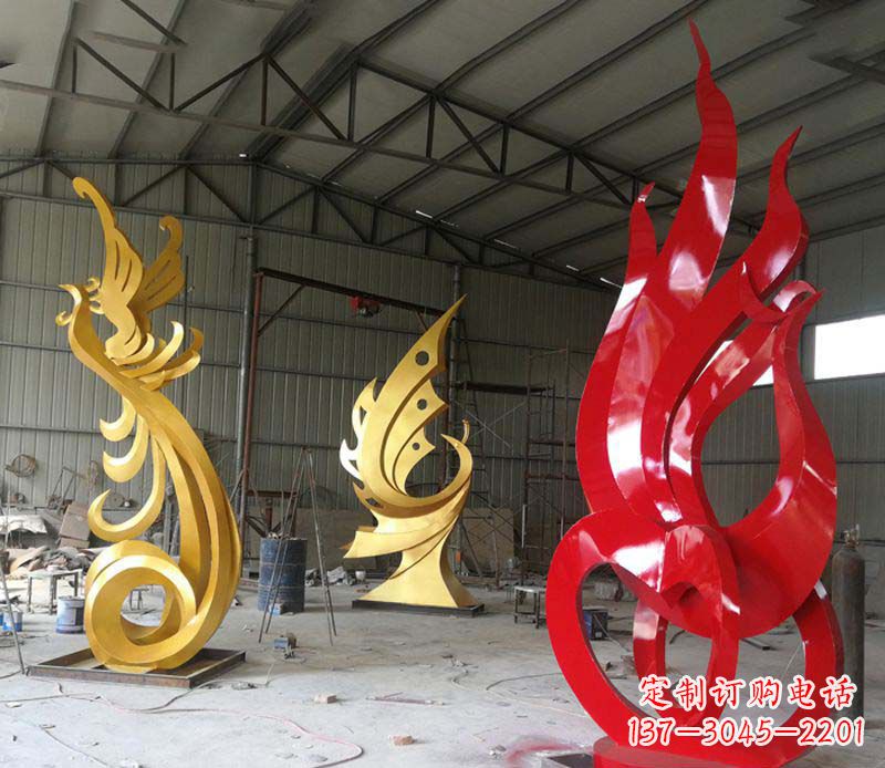 湖南不锈钢抽象凤凰雕塑