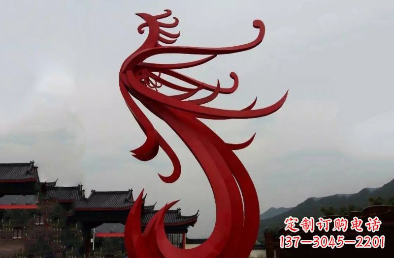 湖南不锈钢抽象凤凰雕塑222