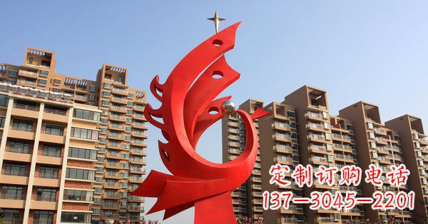 湖南不锈钢抽象凤凰小区雕塑