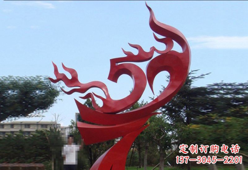湖南不锈钢抽象凤凰涅槃景观雕塑