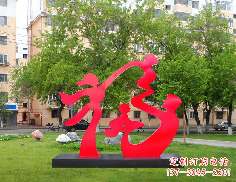 湖南不锈钢抽象福字人物雕塑