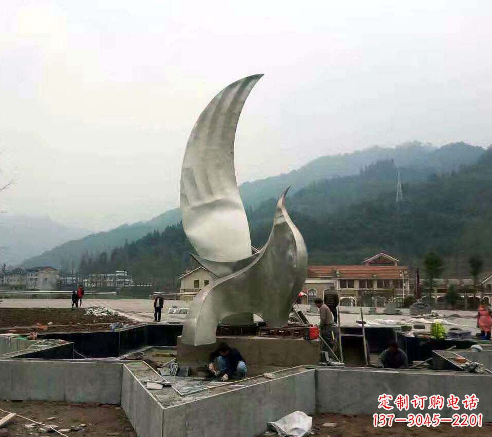 湖南不锈钢抽象鸽子雕塑1
