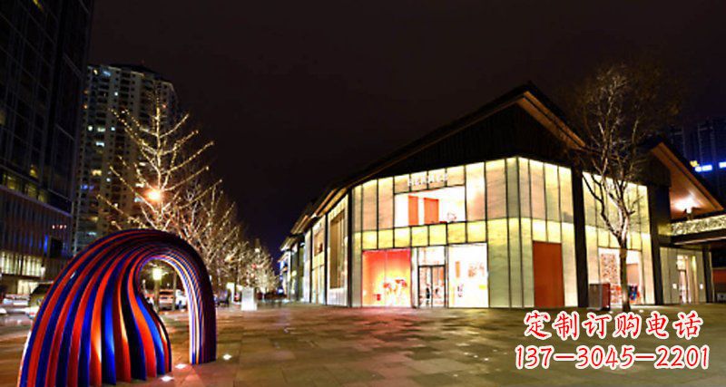 湖南不锈钢抽象拱门街边景观雕塑