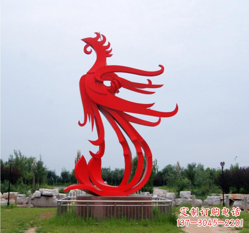 湖南不锈钢抽象广场凤凰雕塑