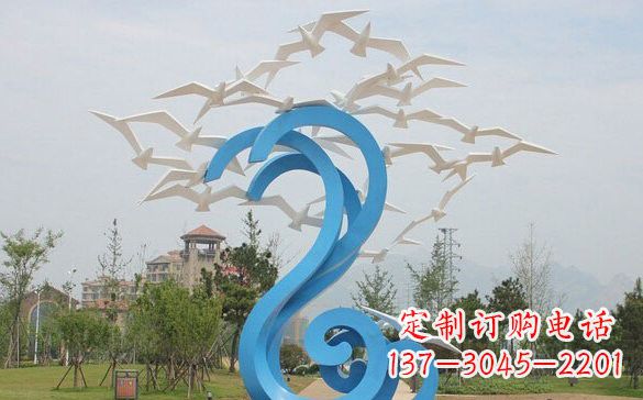 湖南不锈钢抽象海浪和海鸥