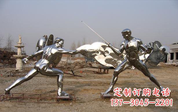 湖南不锈钢抽象击剑运动员雕塑