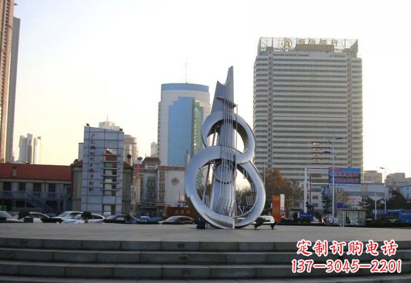 湖南不锈钢抽象吉他雕塑2