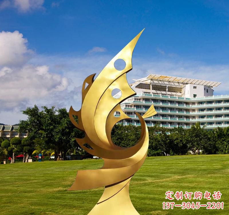 湖南不锈钢抽象金凤凰雕塑