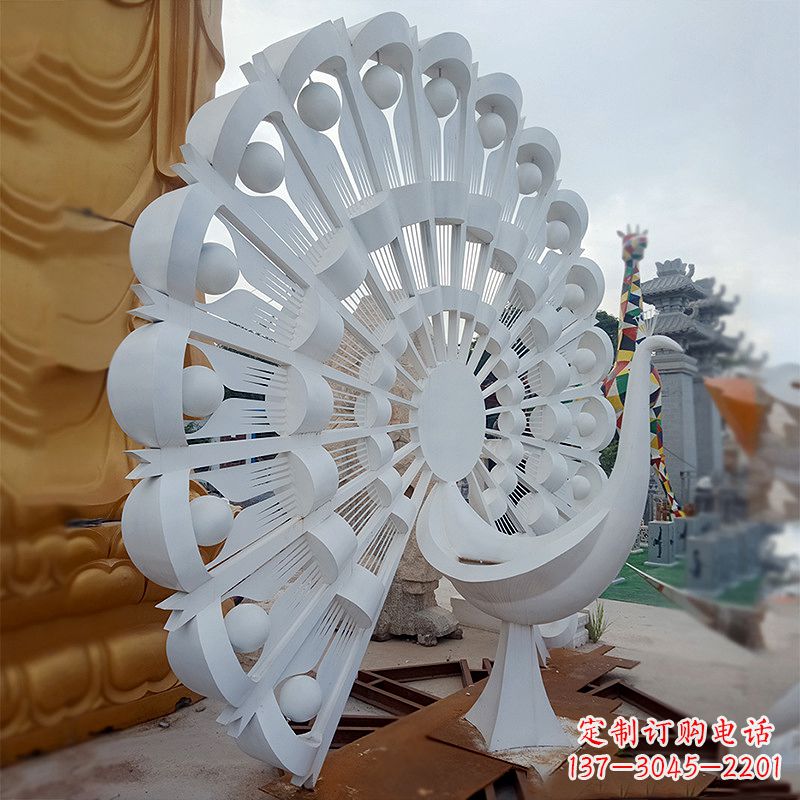 湖南不锈钢抽象孔雀雕塑