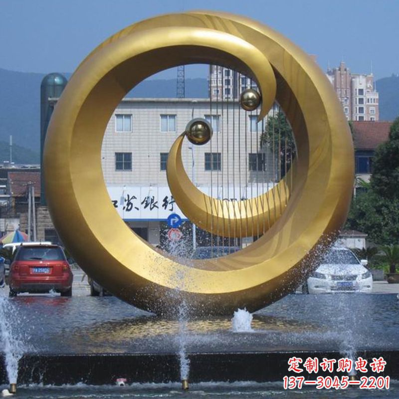 湖南不锈钢抽象乐器喷泉睡觉景观雕塑