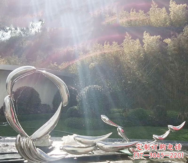湖南不锈钢抽象鲤鱼雕塑