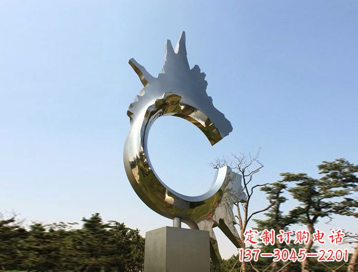 湖南不锈钢抽象龙头雕塑