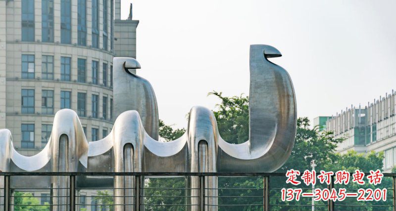 湖南不锈钢抽象骆驼街边动物雕塑