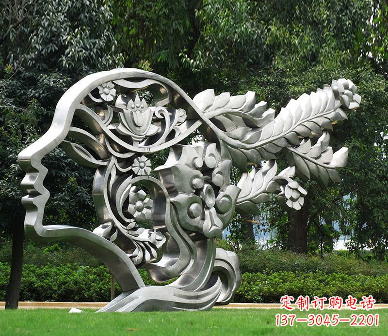 湖南不锈钢抽象美女雕塑1