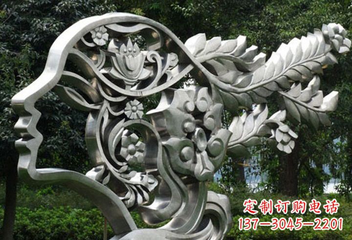 湖南不锈钢抽象美女轮廓雕塑
